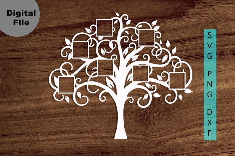Family Tree 7 members Svg Family Tree square Svg/png/dxf | Etsy