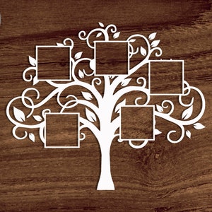Family Tree 5 Members Svg, Family Tree Square Svg/png/dxf File, Family ...