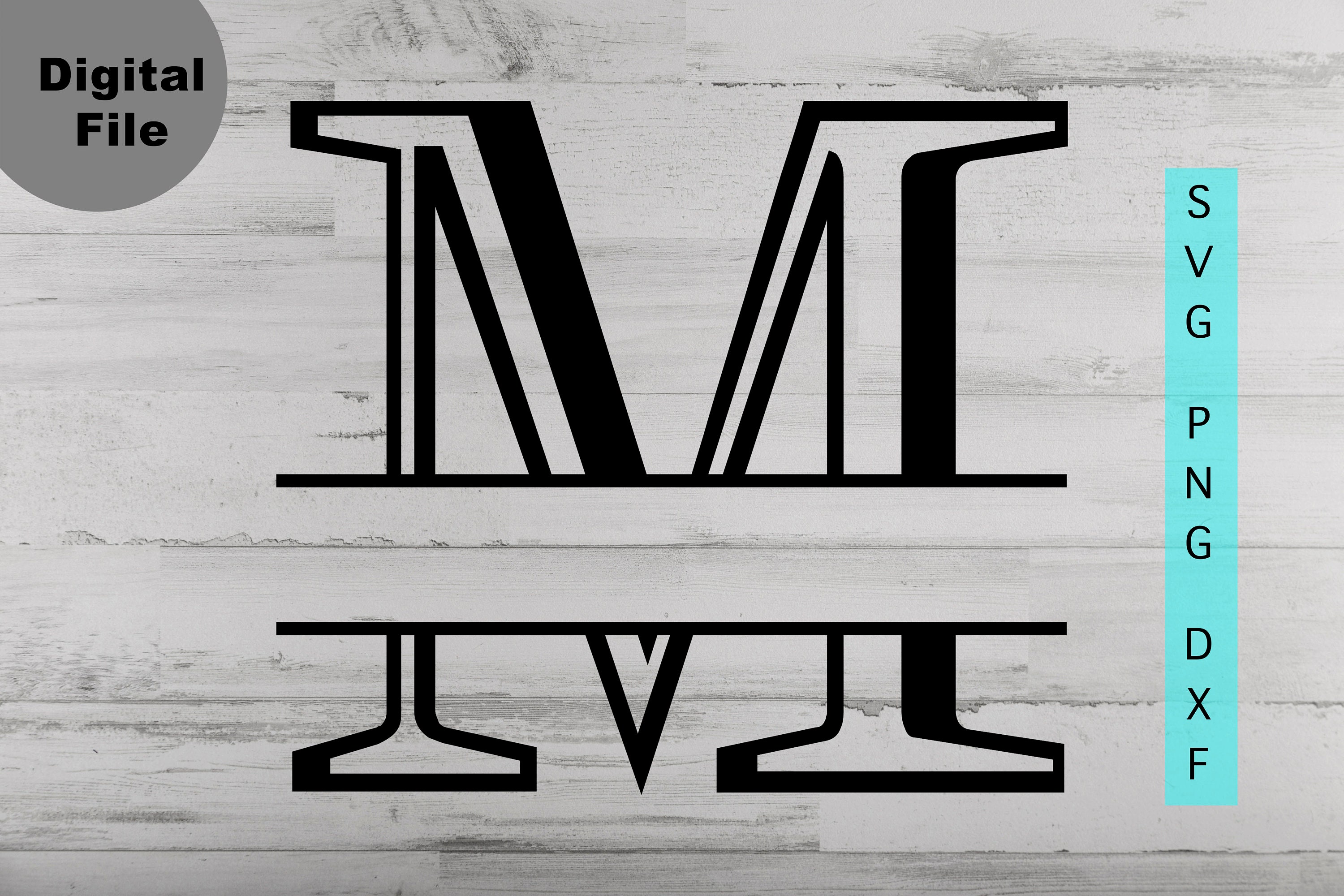 Split Monogram M Svg Frame Split Letter M Svg/png.dxf File - Etsy