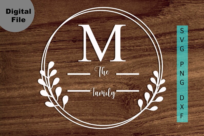 Circle Monogram M Frame Svg Farmhouse Decor Wreath frame Svg | Etsy