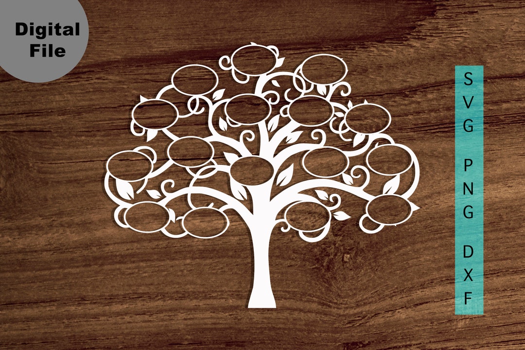 Family Tree 16 Members Svg Family Tree Oval Frame Svg/png.dxf - Etsy