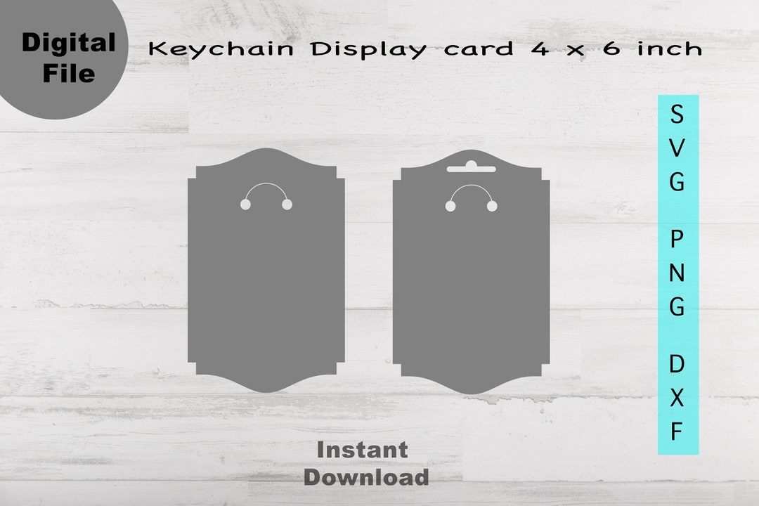 Keyring Display Card Svg, Keyring Holder Card Template, Keychain ...