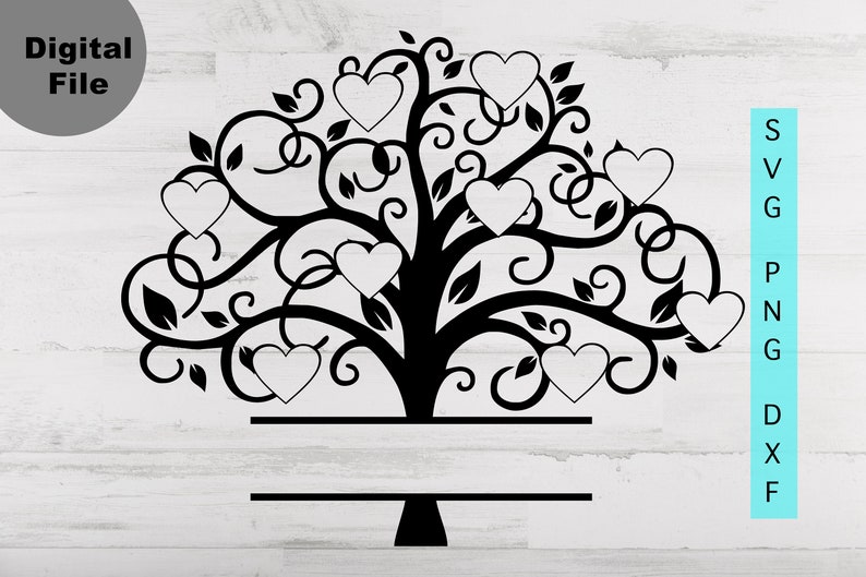 Download Family Tree 9 members Svg Family Heart Tree Svg/png.dxf file | Etsy