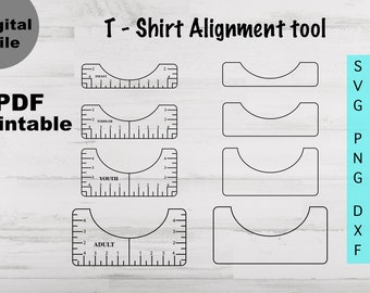T shirt Alignment Tool SVG, T-shirt Ruler Guide Printable, T-shirt Ruler Template PDF, T shirt Ruler bundle, Alignment Tool dxf, png, pdf
