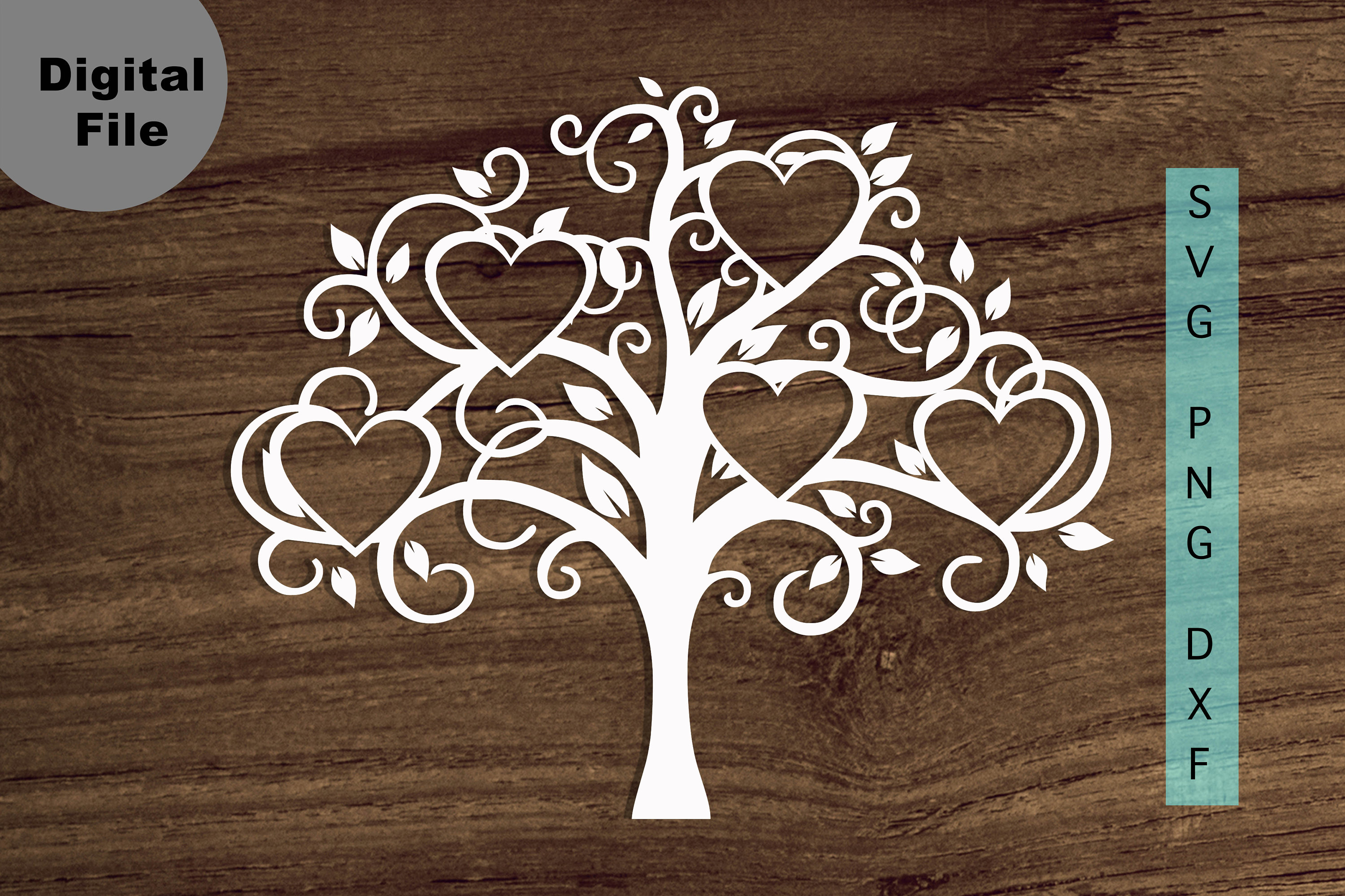 Tree Six Hearts Svg Family Tree Monogram Svg Family Svg Tree Svg ...