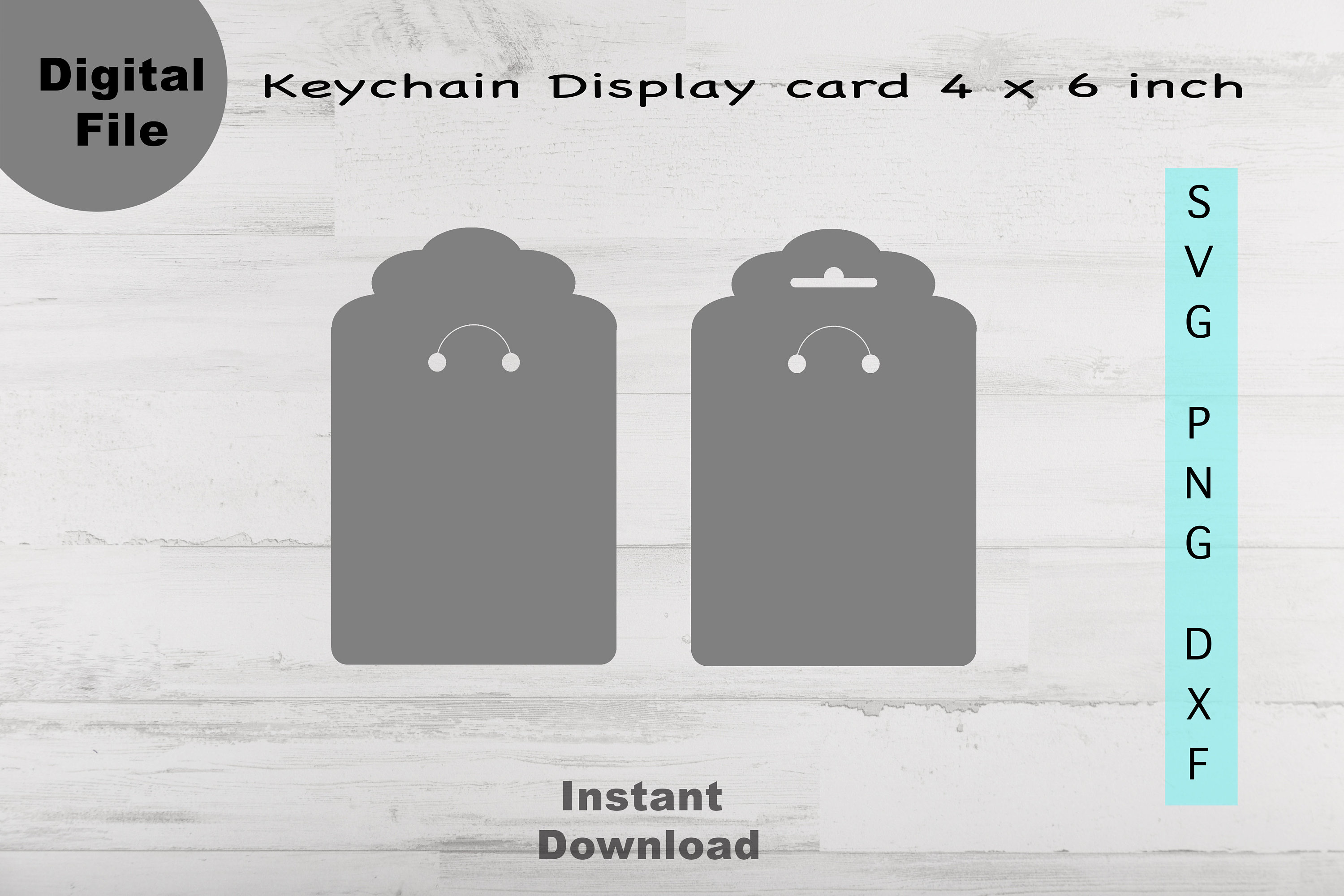 Keyring Display Card Svg Scalloped Keyring Card template | Etsy