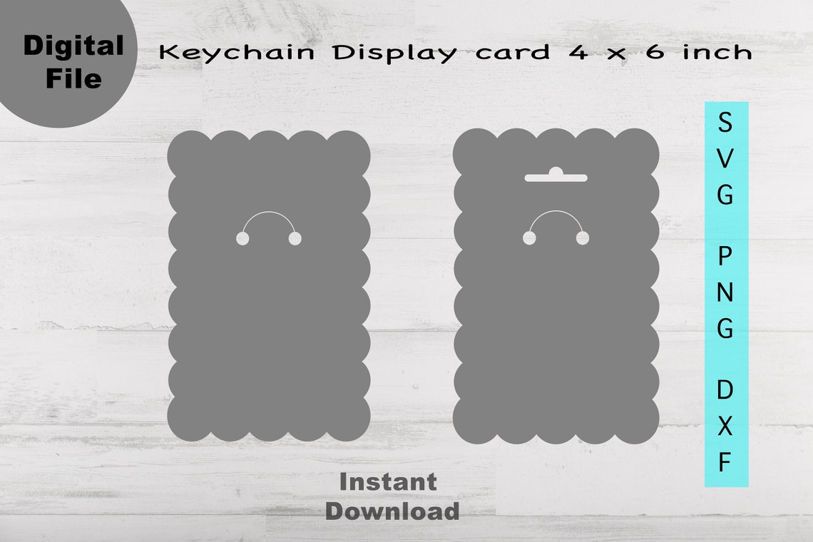 Keyring Display Card Svg Keyring Holder Card Svg Keychain | Etsy