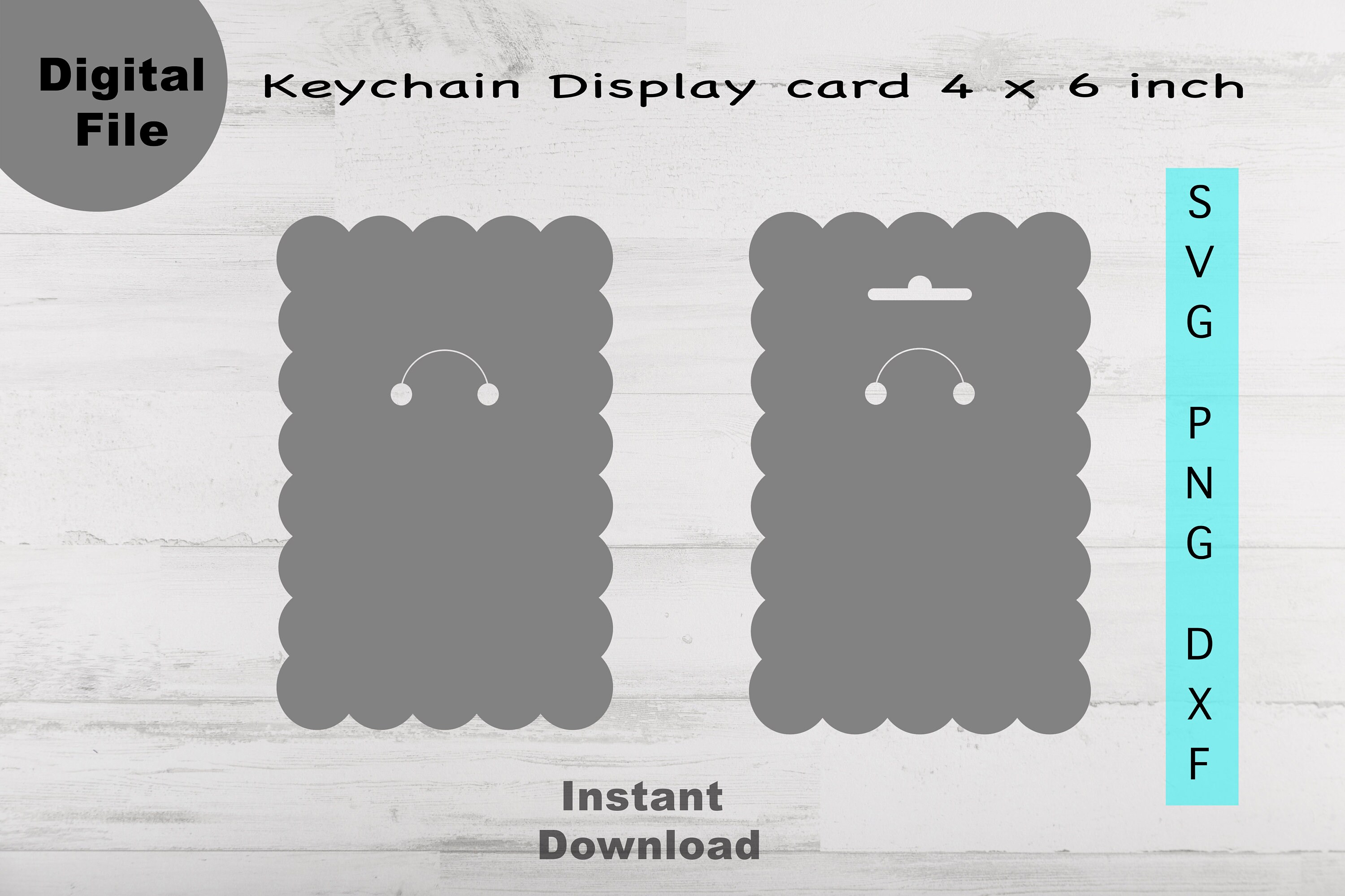 Keyring Display Card Svg Keyring Holder Card Svg Keychain - Etsy