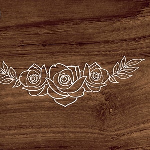 Floral Rose Svg cut file, Roses Outline Svg, Rose Flower svg, Rose Cut file, Rose Vector, Floral wreath svg, Rose Clipart Instant Download