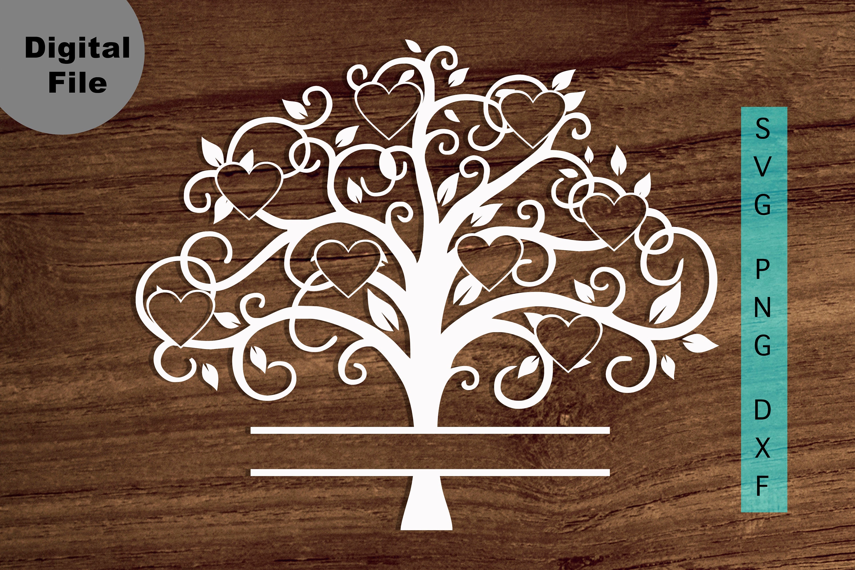Download Family Tree 8 Members Svg Family Heart Tree Svg Png Dxf File Etsy