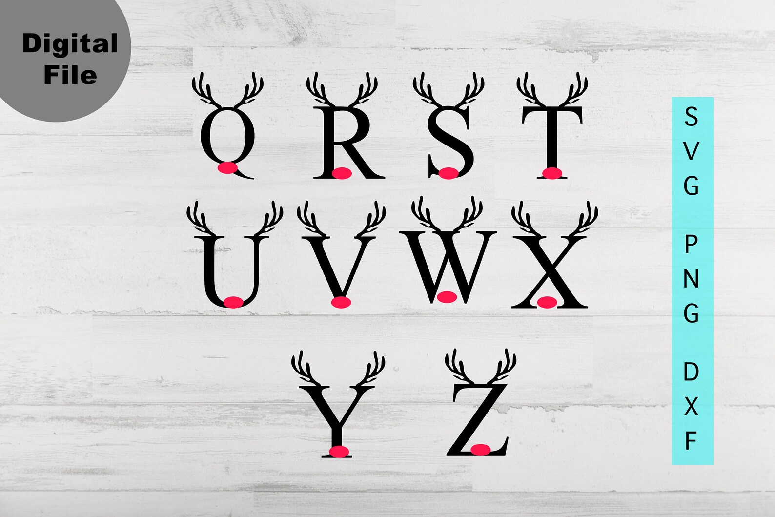 Rudolph Block Letters Red Nose Rudolph Monogram Frame Svg Reindeer Alphabet Letters - Etsy