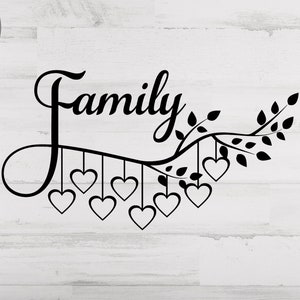 Family Tree 8 members Svg, Family Tree branch Heart frame Svg/png/dxf file, Family reunion svg file Circut, Family Tree SVG File 8 names