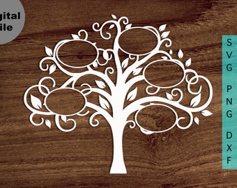 Family Tree 40 Members Svg, Family Heart Tree Svg/png/dxf File, Family ...
