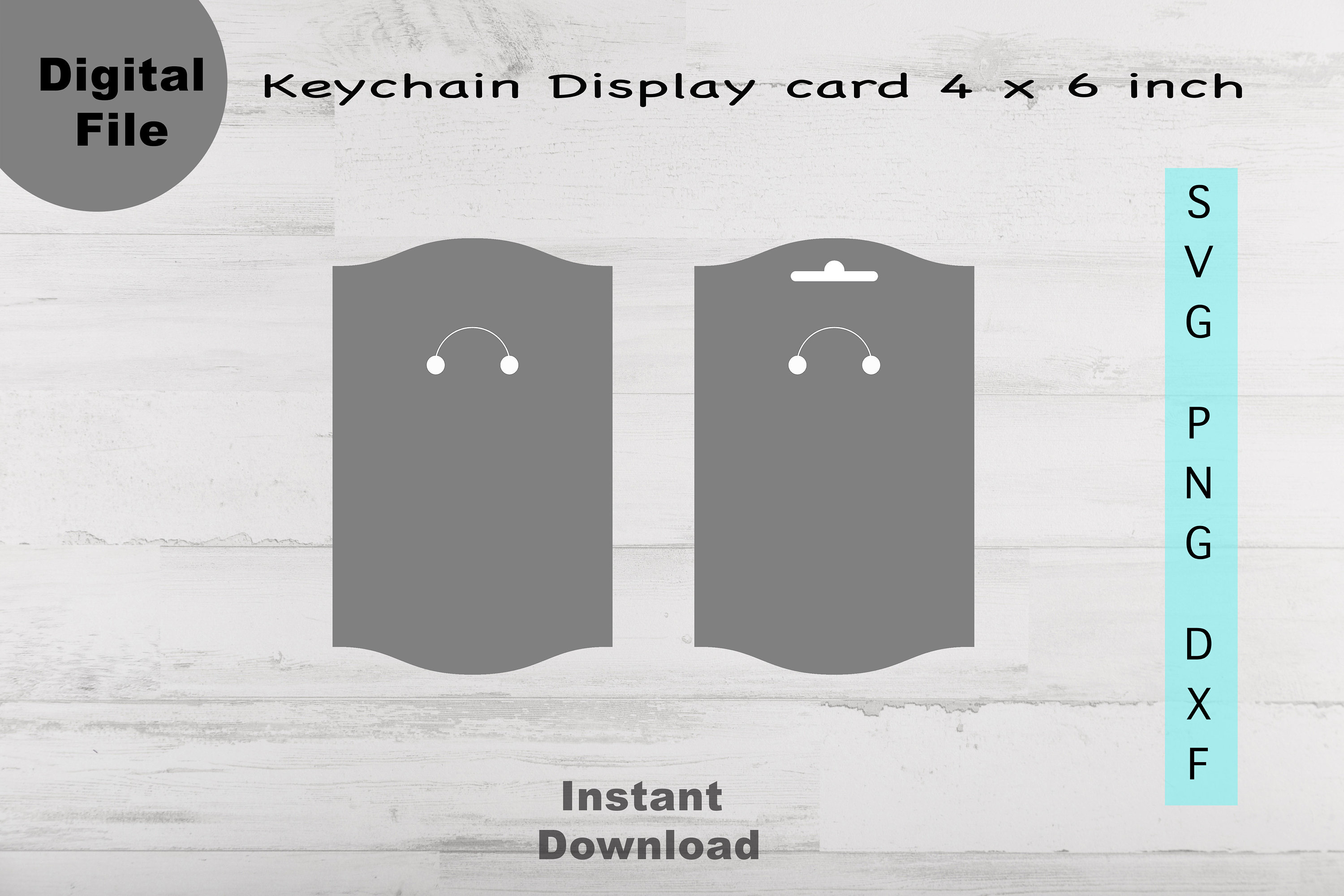 Keychain Display Card Svg Keyring Holder Card Template - Etsy