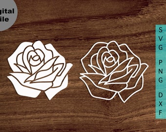 Rose Svg cut file, Roses Outlines, Rose Flower svg, Rose Cut file, Rose Vector, Rose bundle svg, Rose Clipart Instant Download