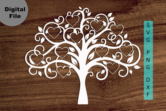 Download Family Tree 11 Members Svg Family Heart Tree Svg Png Dxf Etsy