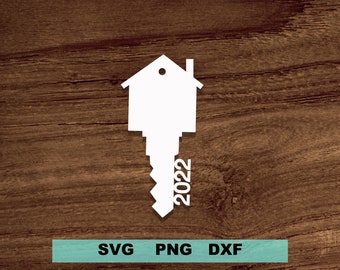 House Key Ornament Svg, First Christmas in New home Svg Cutfile for Cricut, Lock Key svg, 2022 Home Key Vector Outline Instant download