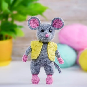 Mouse amigurumi Crochet mouse toy Mouse knitted Crochet stuff animal Toy for children Mouse gift for friends Mouse handmade