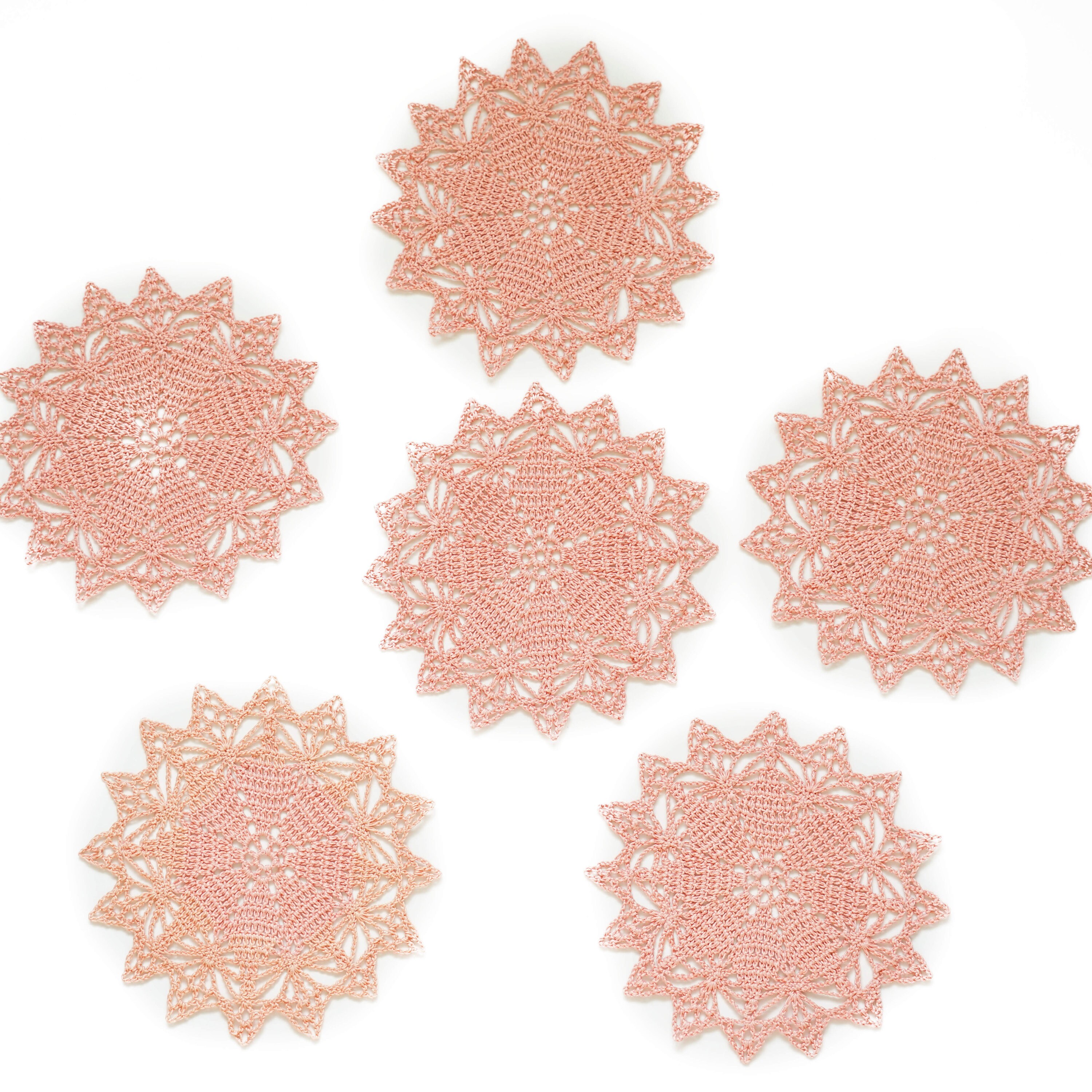 Crochet Coasters Set of 6 Lace Doily Coasters Crochet Gift for Home ...