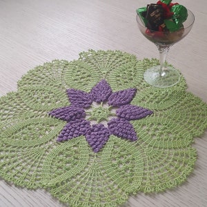Crochet lace doily Knitted lace napkin Handmade knitted doily Openwork round napkin Crochet knitted gift for home