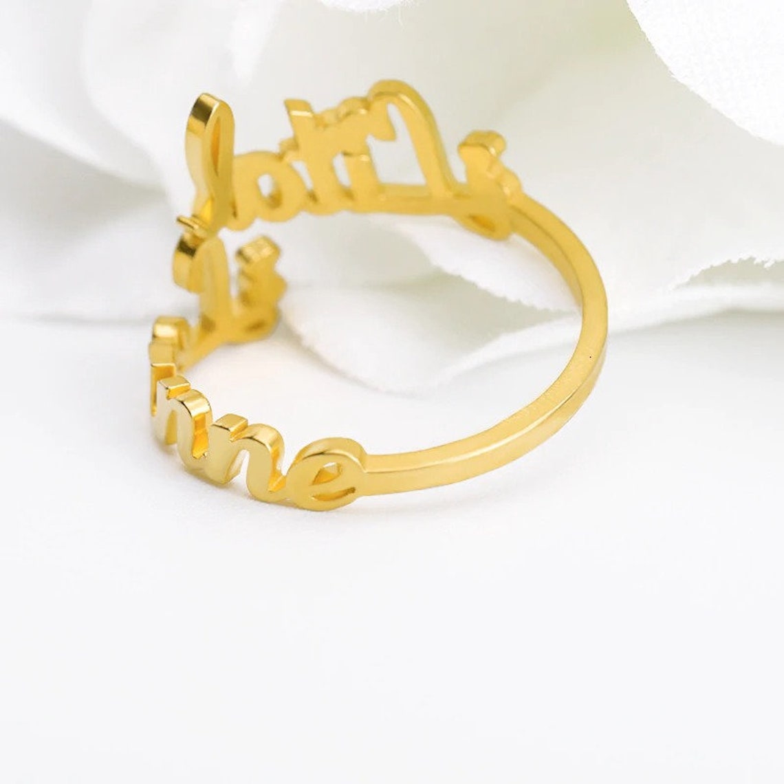 Two Name Rings Custom Double Name Rings Personalized Name | Etsy