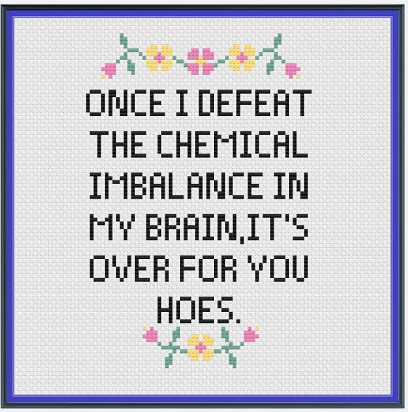 PDF Cross Stitch Pattern Mental Health Stitch Funny Cross Etsy