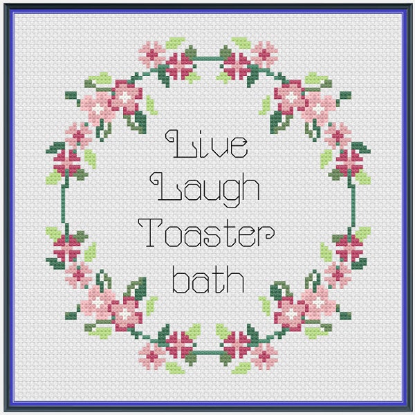 Toaster Bath PDF cross stitch pattern, funny live, laugh pattern, Housewarming gift for best friend, gift for coworker, snarky pattern,