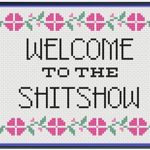 PDF cross stitch pattern, snarky welcome sign, funny cross stitch pattern, Mothers day gift for best friend, gift for mom. gift for daughter