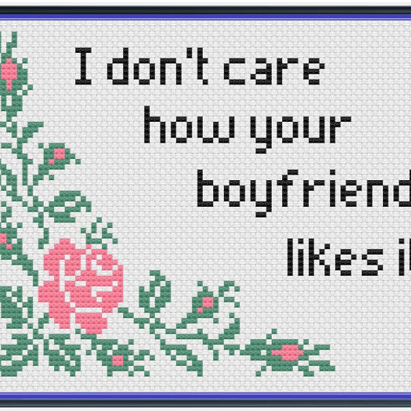 I don't care PDF pattern, gift for hair stylist, birthday gift for hair dresser, funny cross stitch pattern, finished stitch available