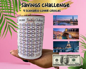 520. 1,040, 10,000 Money Savings Tracker Tin-money envelope challenge, save money-budget, debt tracker sticker, low income challenge
