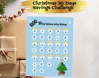 100-dollar Savings Challenge/30 Days Christmas Savings Challenge/Low Budget Savings Challenge/Instant Download