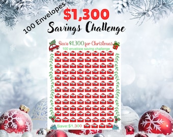 Kerstbesparingsuitdaging, 100-envelopuitdaging, spaaruitdaging, geld, spaaruitdaging.