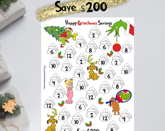 Christmas Savings Challenge, Printable challenge, Money Saving Challenge, Savings tracker, Savings Challenge Printable