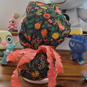 Rifle Paper Co Poppy Fields Ponytail Scrub Cap, Scrub Hat, Surgical Cap, Surgical Hat