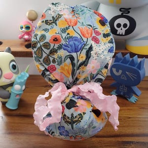 Rifle Paper Co Curio Blossom Flower Ponytail Scrub Cap, Scrub Hat, Surgical Cap, Surgical Hat