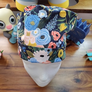 Rifle Paper Co Garden Party Wildwood in Navy Flower Pixie Scrub Cap, Scrub Hat, Surgical Cap, Surgical Hat