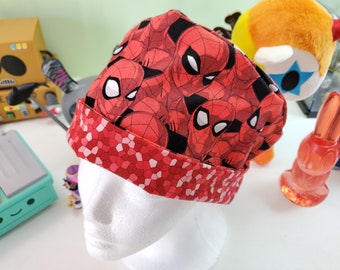 The Many Faces of Spiderman with Coordinating Fabric Pixie Scrub Hat