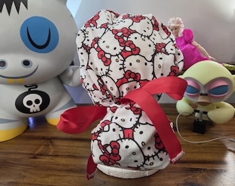Kitty Ponytail Style Scrub Cap, Surgical Cap, Surgical Hat