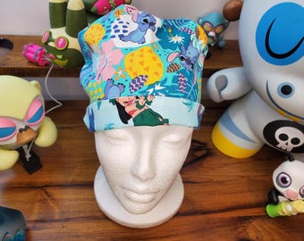 Lilo and stitch with coordinating fabric Pixie Scrub Hat, Surgical Cap, Scrub Cap, Surgical Hat