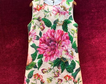 Vintage French Embroidery Dress |  3D Floral  Embellished with Jewels for Garden Weddings & Casual Spring Events