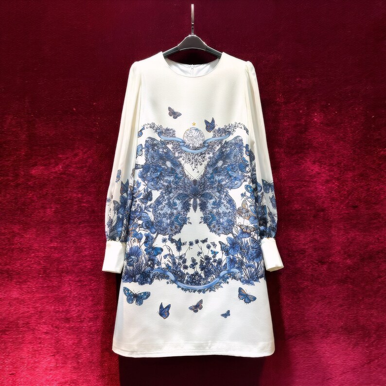 Women's Vintage Heart Floral Vine Art Butterfly Lace Dress main image 0