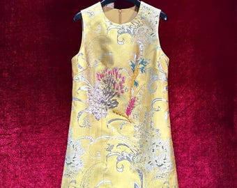 Vintage Embroidered 3D Floral & Jeweled A Line Dress | Sleeveless Floral Embellished Dress, Garden Party, Wedding Guest Outfit (For All Ages