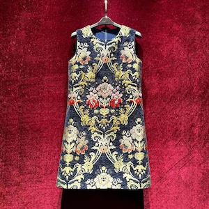 navy and gold casual dress Abstract Gold Navy Triangle Pattern Casual Sleeveless Loose Sundress Dress For Women Summer Dress Daily Woman