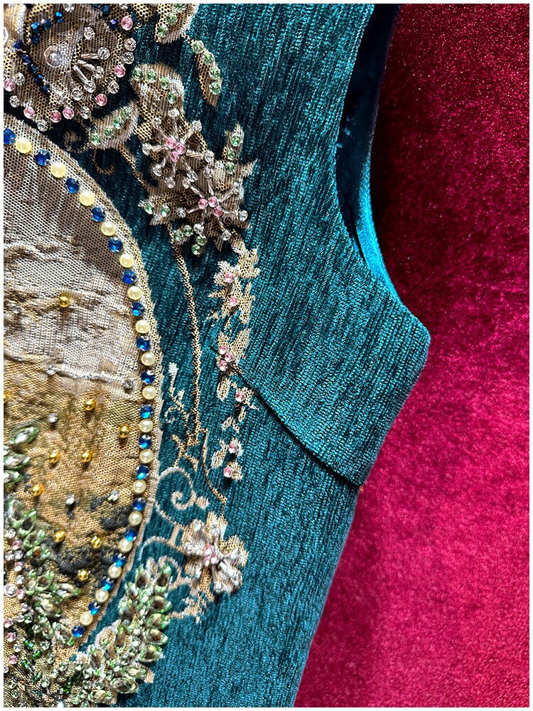 French Style Sequined Embroidery Dress