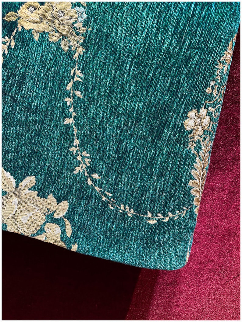 French Wrinkled Waist Jacquard Dress