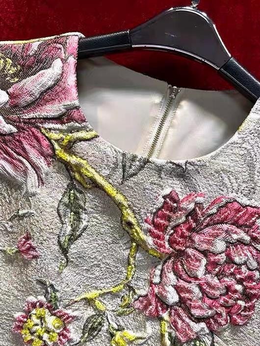 peony embroidered shift mini dress Peony Pointelle Shift Mini Dress main image 0