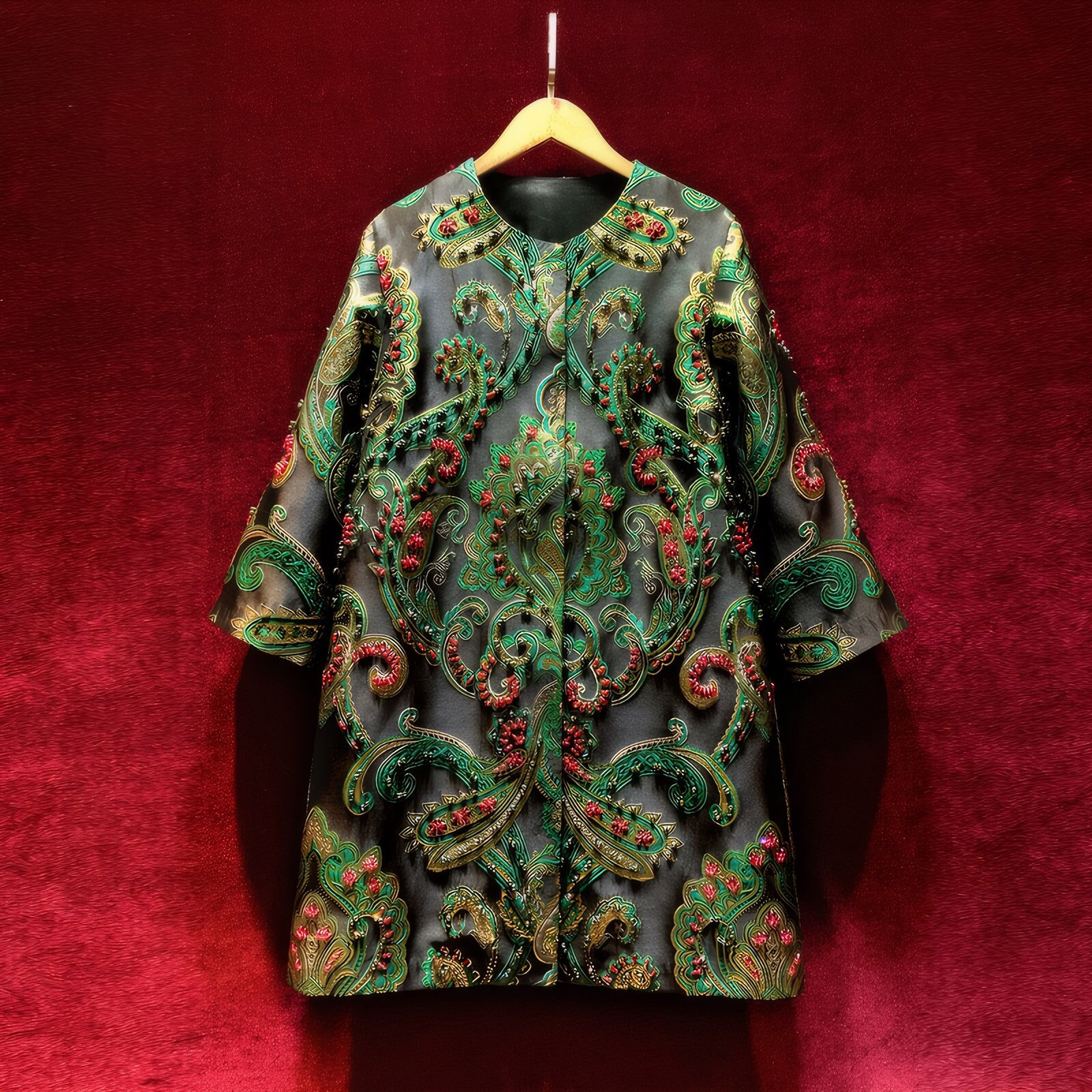 Floral Jacquard Jacket - Etsy Canada