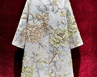 Bridal Vintage French Embroidery  Coat - 3D Floral  Jeweled Accents 3/4 Sleeves Couture |Mother of the Bride/Groom Outfit