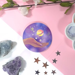 Galaxy Holographic Sticker - Vinyl Die Cut Stickers - Space, Universe, Kawaii Aesthetic, Laptop Stickers, Cute Stationary, Planner Stickers