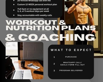 Custom Workout Program | Personal Training Workout Routine for Men/Women | At Home or Gym Workout - Strength Training & Nutrition Plan